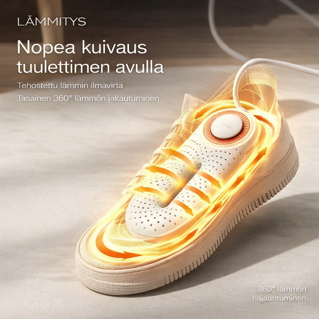 Sähköinen kenkäkuivain ajastimella (220V)
