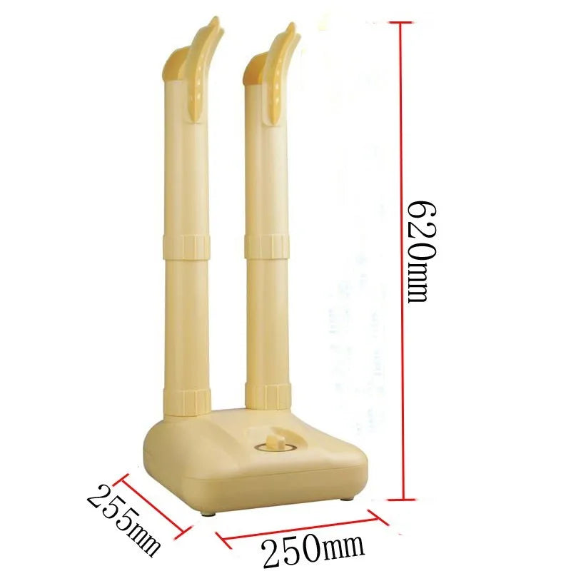 Ozoni-pohjainen jalkinekuivaaja lämmityksellä ja ajastimella – ozonigeneraattori nopeaan kuivaamiseen sekä kosteuden ja hajujen poistamiseen kengistä